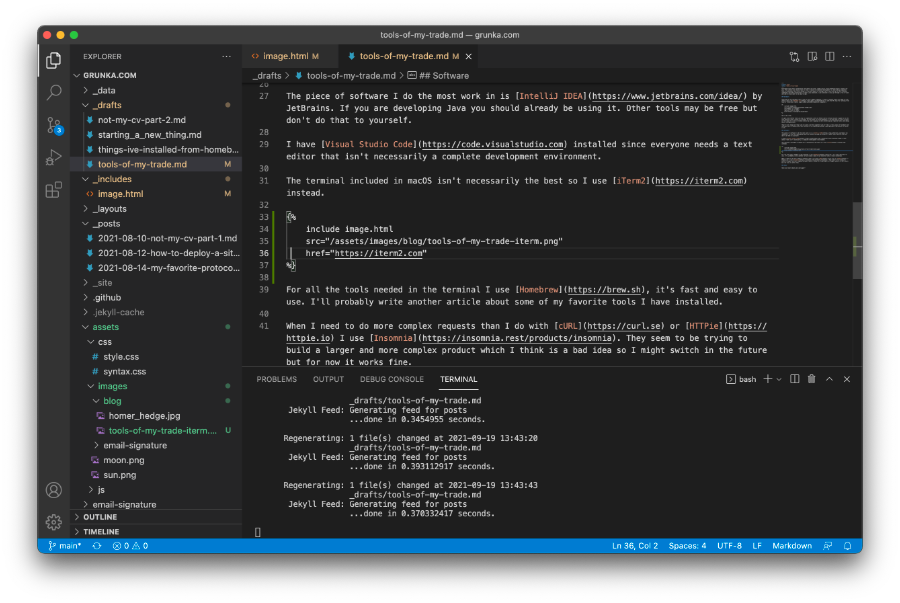 Screenshot of Visual Studio Code